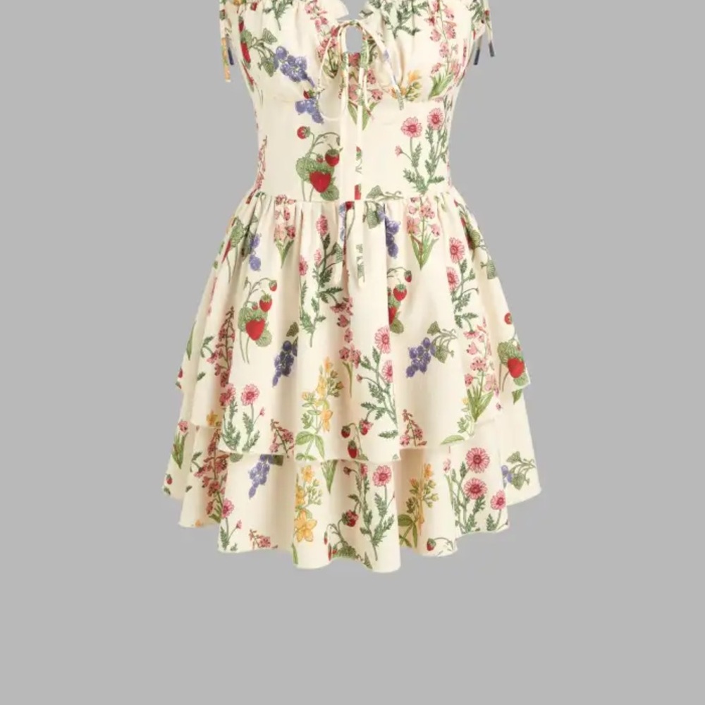 Cider Floral Dress with Multicolor Design